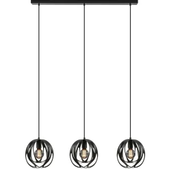 Flash Sale Straluma 3-Lichts hanglamp zwart met ronde kappen