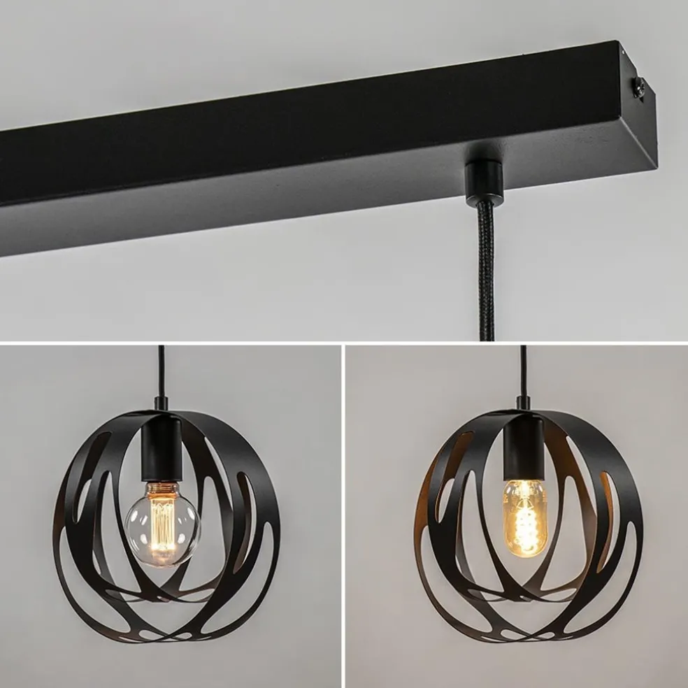 Flash Sale Straluma 3-Lichts hanglamp zwart met ronde kappen