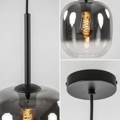 Discount Straluma 1-Lichts hanglamp zwart met smoke/helder glas