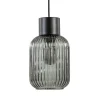 New Straluma 1-Lichts hanglamp zwart met smoke glazen cilinder