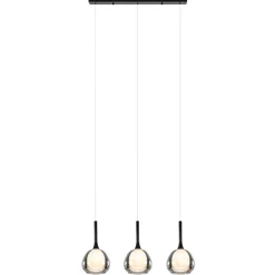 Cheap Straluma 3-Lichts hanglamp zwart met smoke glazen kappen