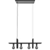 Cheap Straluma 4-Lichts hanglamp zwart met zwarte houten planken