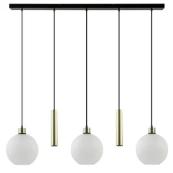 Cheap Straluma 5-Lichts hanglamp zwart-goud met opaal glas