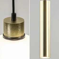 Cheap Straluma 5-Lichts hanglamp zwart-goud met opaal glas