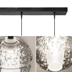New Straluma 5-Lichts LED eettafelhanglamp helder glazen bollen