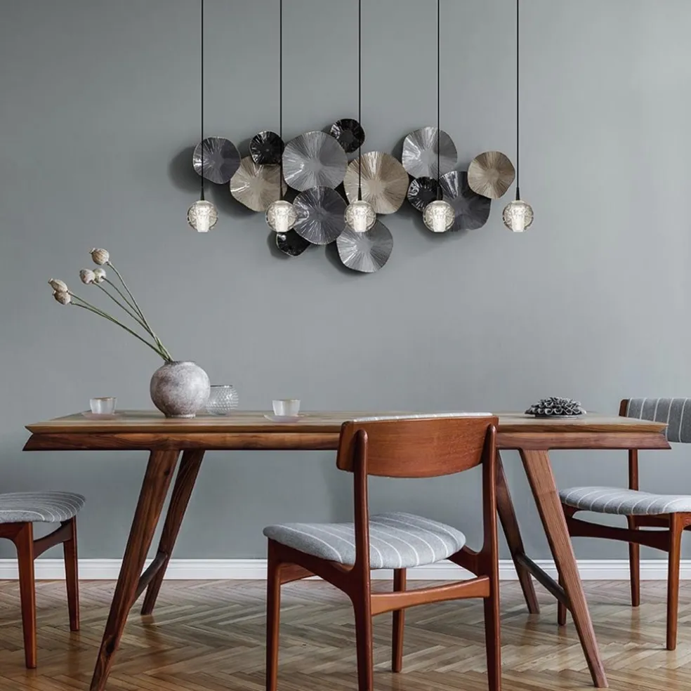 New Straluma 5-Lichts LED eettafelhanglamp helder glazen bollen