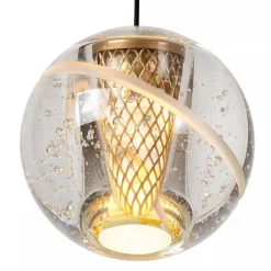 Best Straluma 5-Lichts LED eettafelhanglamp goud met glas