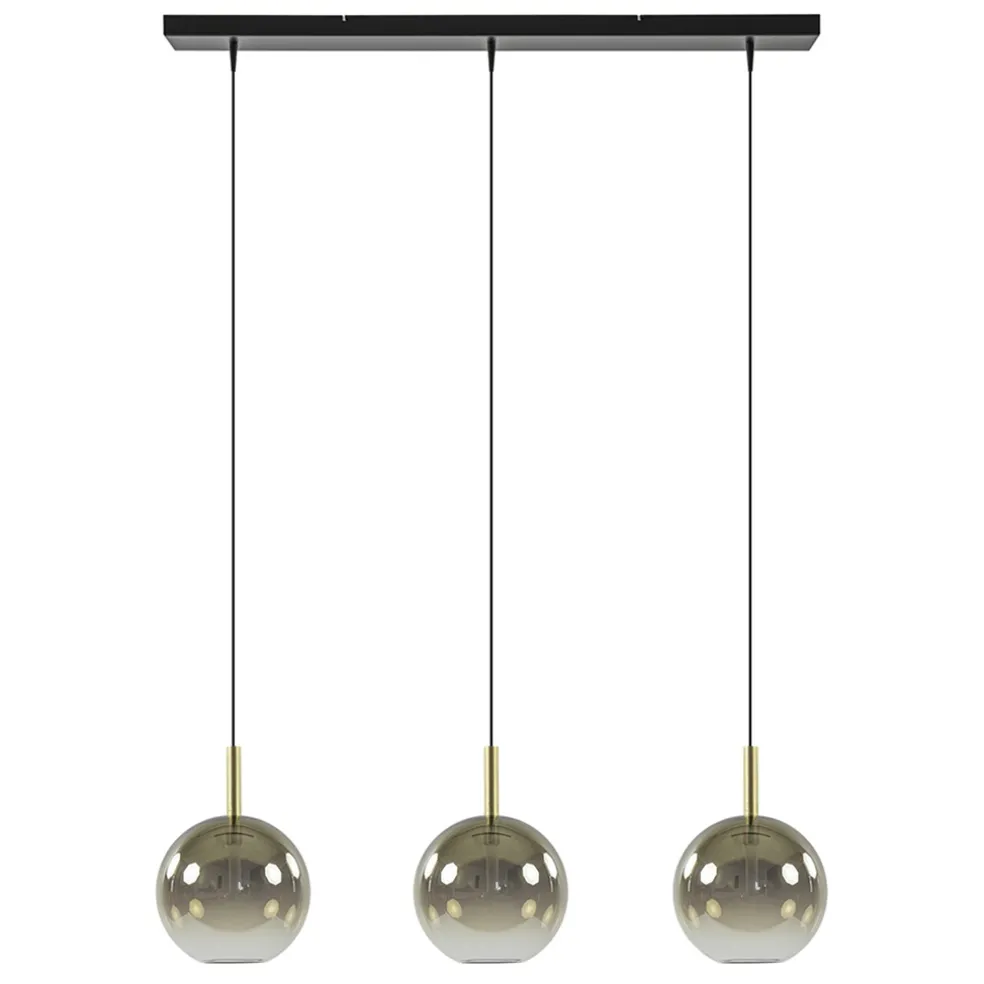 Shop Straluma 3-Lichts LED eettafelhanglamp met gold fading glas