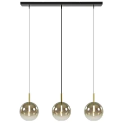 Shop Straluma 3-Lichts LED eettafelhanglamp met gold fading glas