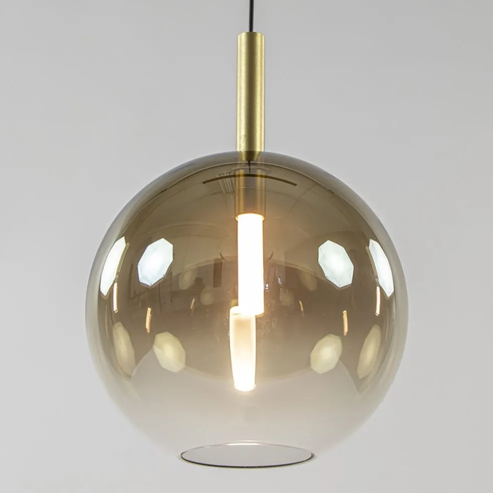 Shop Straluma 3-Lichts LED eettafelhanglamp met gold fading glas