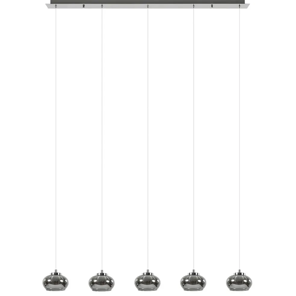 Cheap Straluma 5-Lichts LED eettafelhanglamp smoke glas dimbaar