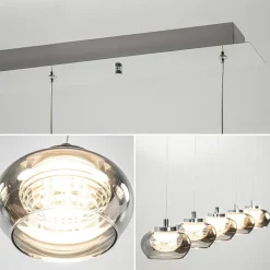 Cheap Straluma 5-Lichts LED eettafelhanglamp smoke glas dimbaar