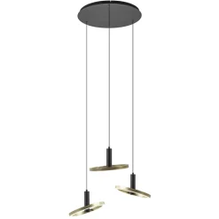 Cheap Straluma 3-Lichts LED hanglamp ringen rond zwart/goud dimbaar