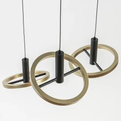 Cheap Straluma 3-Lichts LED hanglamp ringen rond zwart/goud dimbaar