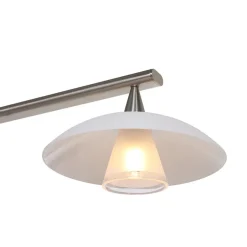 Fashion Straluma 4-Lichts LED hanglamp staal met witte schotels dimbaar