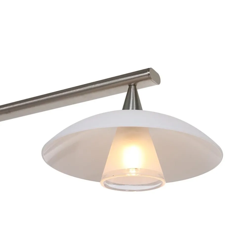 Fashion Straluma 4-Lichts LED hanglamp staal met witte schotels dimbaar