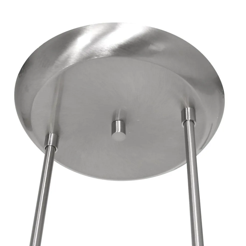 Fashion Straluma 4-Lichts LED hanglamp staal met witte schotels dimbaar