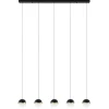 Online Straluma 5-Lichts LED hanglamp zwart met diamant zand 3-standen dimbaar