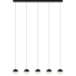 Online Straluma 5-Lichts LED hanglamp zwart met diamant zand 3-standen dimbaar