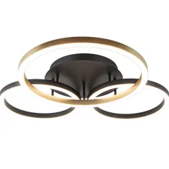 Best Sale Straluma 3-Lichts LED plafondlamp zwart/goud 3-standen dimbaar