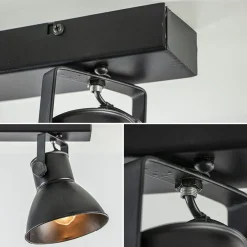Outlet Straluma 2-Lichts metalen plafondlamp Eliano mat zwart