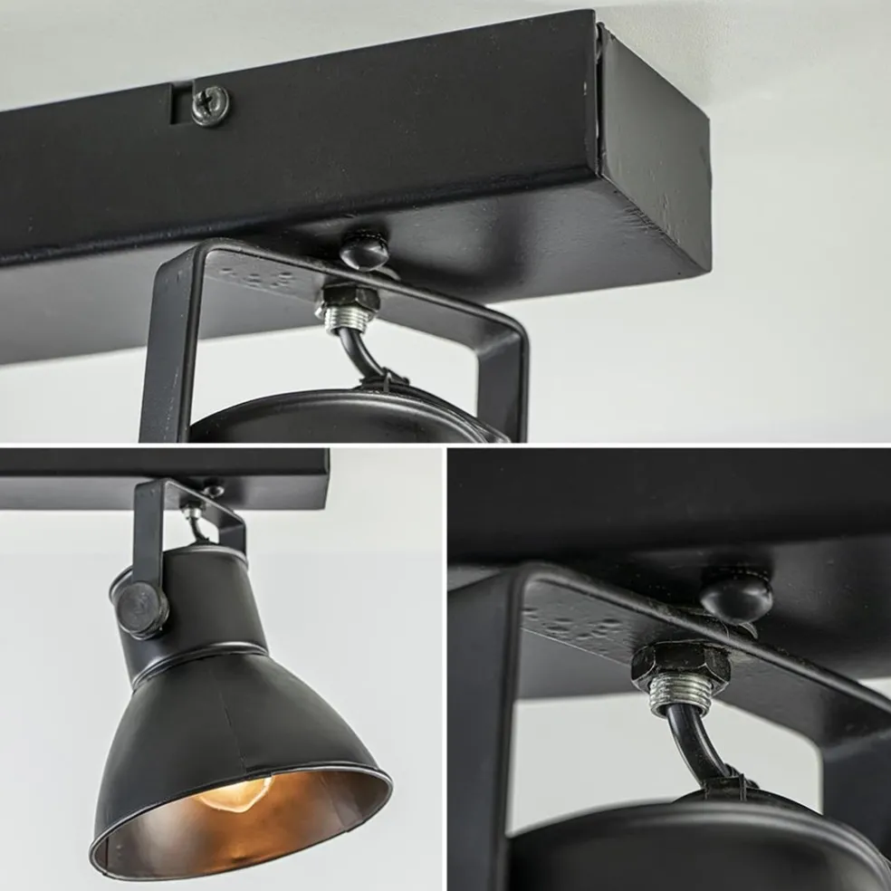 Outlet Straluma 2-Lichts metalen plafondlamp Eliano mat zwart