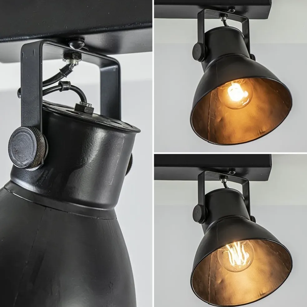 Outlet Straluma 2-Lichts metalen plafondlamp Eliano mat zwart