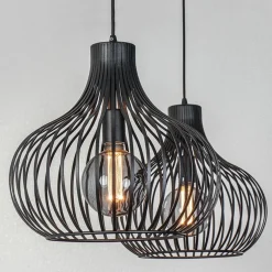 Cheap Straluma 2-Lichts moderne hanglamp draad zwart