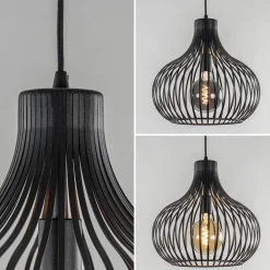 Cheap Straluma 2-Lichts moderne hanglamp draad zwart