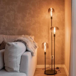 Hot Straluma 3-Lichts moderne vloerlamp mat zwart exclusief lichtbron