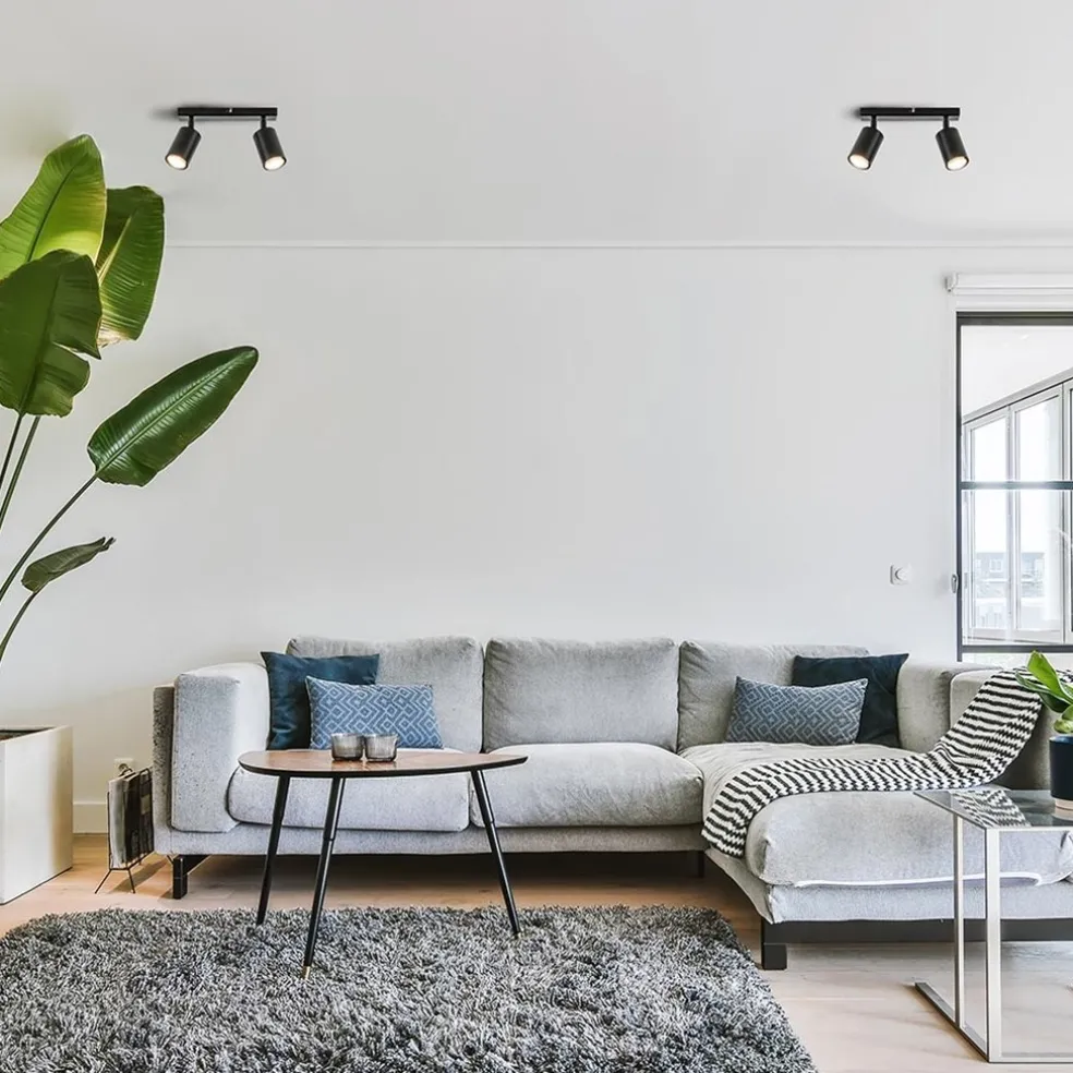 Outlet Straluma 2-Lichts opbouwspot GU10 mat zwart