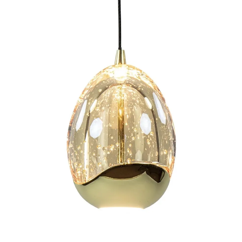 Discount Straluma 8-Lichts ovale hanglamp eggs zwart/goud