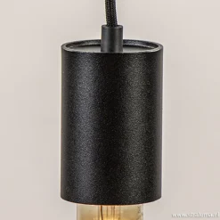 Outlet Straluma 5-lichts plaat rond + pendels zwart ex.lb