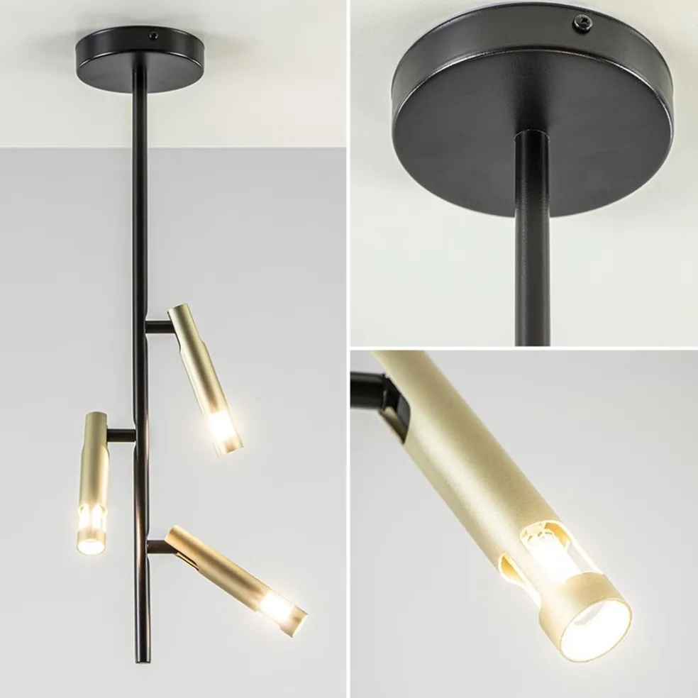 Flash Sale Straluma 3-Lichts plafondlamp G9 zwart met goud