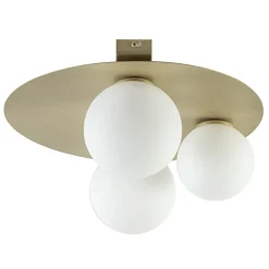Sale Straluma 3-Lichts plafondlamp mat goud met witte bollen