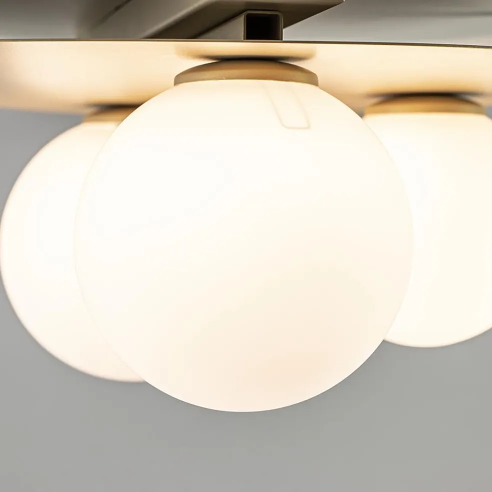 Sale Straluma 3-Lichts plafondlamp mat goud met witte bollen