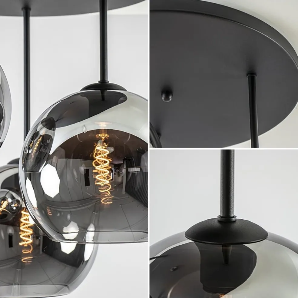 Flash Sale Straluma 3-Lichts plafondlamp mat zwart met titanium glas