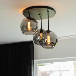 Flash Sale Straluma 3-Lichts plafondlamp mat zwart met titanium glas