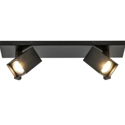 Cheap Straluma 2-Lichts plafondlamp met vierkante spots mat zwart