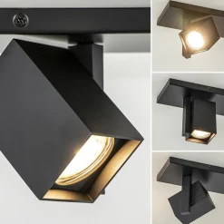 Cheap Straluma 2-Lichts plafondlamp met vierkante spots mat zwart