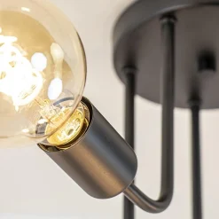 Flash Sale Straluma 5-Lichts plafondlamp pendel mat zwart excl lichtbronnen