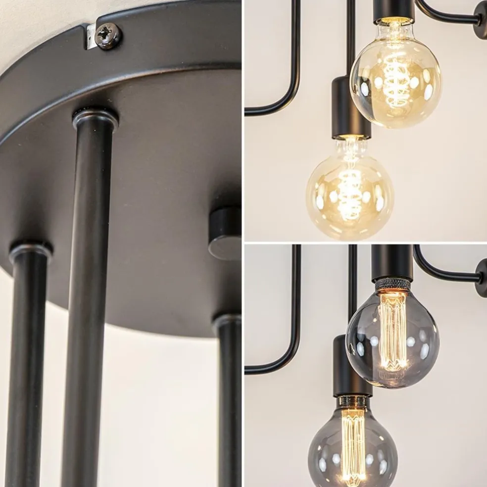 Flash Sale Straluma 5-Lichts plafondlamp pendel mat zwart excl lichtbronnen