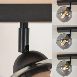Online Straluma 2-Lichts plafondlamp smoke glas met zwart