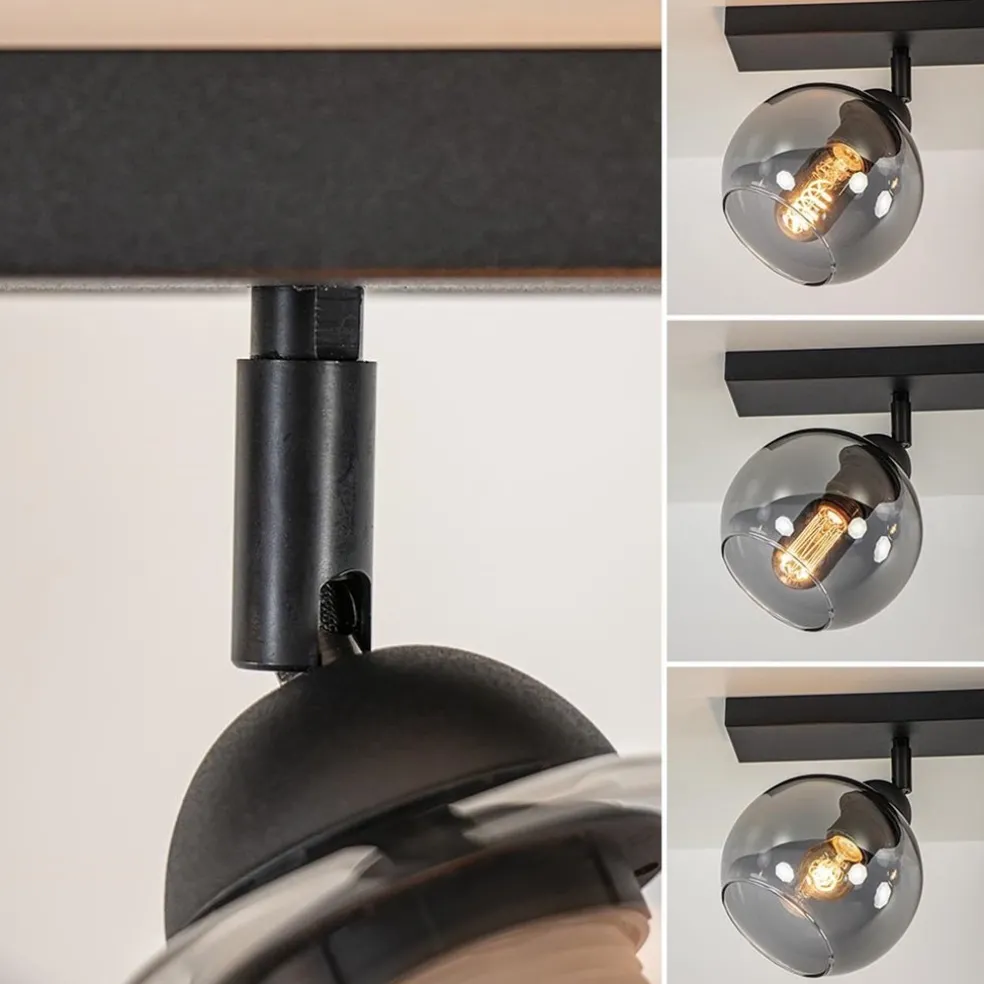 Online Straluma 2-Lichts plafondlamp smoke glas met zwart
