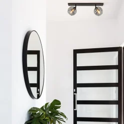 Online Straluma 2-Lichts plafondlamp smoke glas met zwart