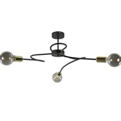 Store Straluma 3-Lichts plafondlamp zwart met gouden pendels