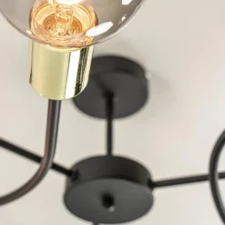 Store Straluma 3-Lichts plafondlamp zwart met gouden pendels