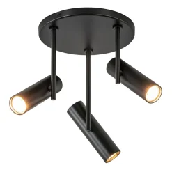 Cheap Straluma 3-Lichts plafondspot rond zwart GU10 mini