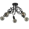 Clearance Straluma 5-Lichts retro plafondlamp mat zwart
