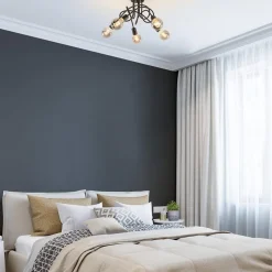 Clearance Straluma 5-Lichts retro plafondlamp mat zwart